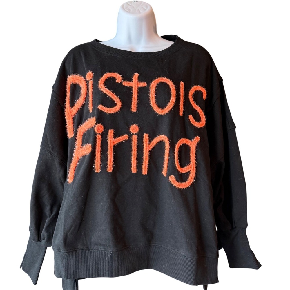 STADIUM PISTOLS FIRING Oklahoma State Cowboys Oversized Sweatshirt Small Black